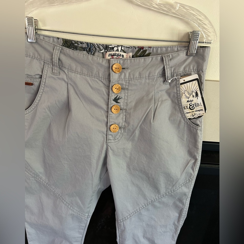 Maloja CharlyM Twill Bike Pants in Light Gray Smoke Size Medium Hiking Outdoors - Picture 15 of 16